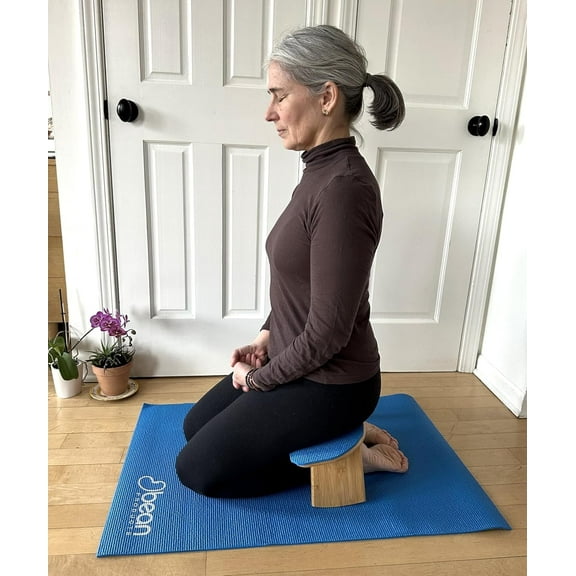 Bamboo Foldable Meditation Bench – Supportive and Portable Kneeling Stool Chair with Meditation kit – Ergonomic Design for Seiza, Meditation, Prayer and Travel – Made in USA