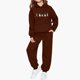 thumbnail image 1 of Conjunto de sudadera con capucha de manga larga para niños con estampado invernal y pantalones deportivos con lazo en las piernas, deportivo informal con forro polar para mayor calidez, conjunto de do, 1 of 5