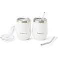 thumbnail image 1 of BluePeak Double Wall Stainless Steel Vacuum Insulated Tumbler Set, 2-Pack, 12 oz (White), 1 of 6