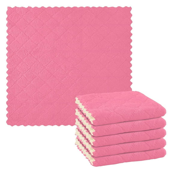Ryvnso Pink Kitchen Towels Dish Clothes for Drying Dishes Cleaning Absorbent Set of 6