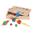 thumbnail image 1 of Juguete de cuentas de madera para niños pequeños juguete de cuentas de madera seguro respetuoso con el medio ambiente práctico para jardín de infancia, 1 of 8