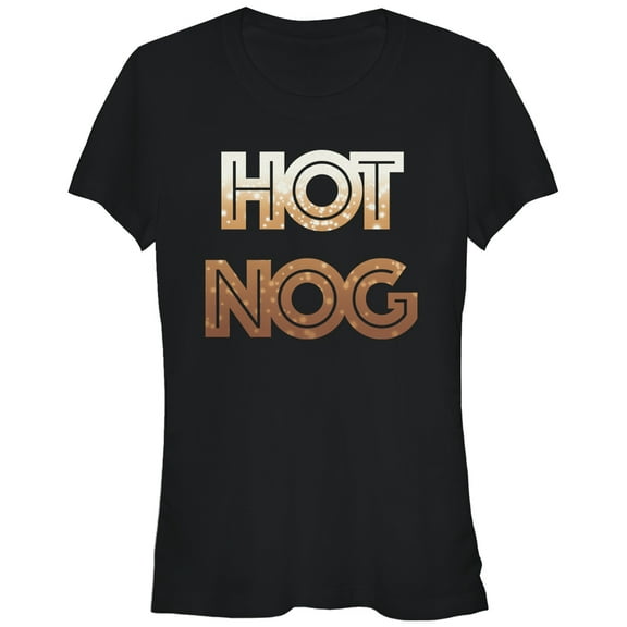 Junior's CHIN UP Christmas Hot Nog  Graphic Tee Black Small