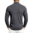 thumbnail image 6 of Domuza Mens Waffle Knit Quarter Zip Pullover Sweater, Mock Stand Collar Long‑Sleeve Sweatshirt, Fall Winter Quilted Casual Polo Tops, 6 of 9