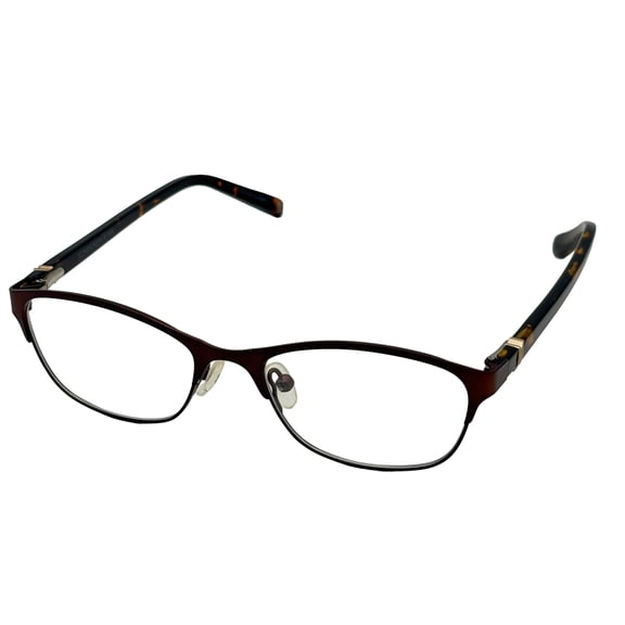 Jones New York Womens Metal Rectangle Eyewear Frame, J138 Brown 48mm