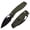 Olive Green, variant on Tenable Heron Folding knife,Water Ripple Damascus,Beadblasted Aluminum Handle,Johan Jordaan Designers,B2124V3