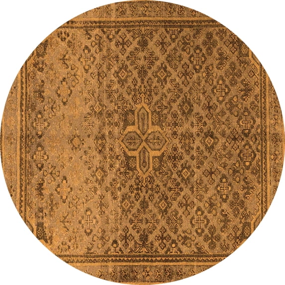 Ahgly Company Indoor Round Persian Orange Traditional Area Rugs, 7' Round