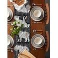 thumbnail image 5 of Vintage Bear Burlap Cotton Table Runner 13x36 Inches Short, Retro Farmhouse Country Wooden Grain Farmhouse Table Runners, Outdoor Dining Tablecloths Decor for Baby Shower/Party/Wedding, 5 of 6
