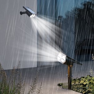 Dvkptbk Lumière solaire Spots solaires lumineux, lumières solaires extérieures 2-in-1 Lampes solaires sans fil pour jardin de jardin Patio Porch Walkway （1Pack） Éclairage & Plafond