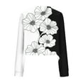 thumbnail image 4 of YUGYXL Women's Cropped Pullover Trendy Flower Print Fall Sweatshirts Y8K Long Sleeve Sweatshirt Blouses Black L, 4 of 5