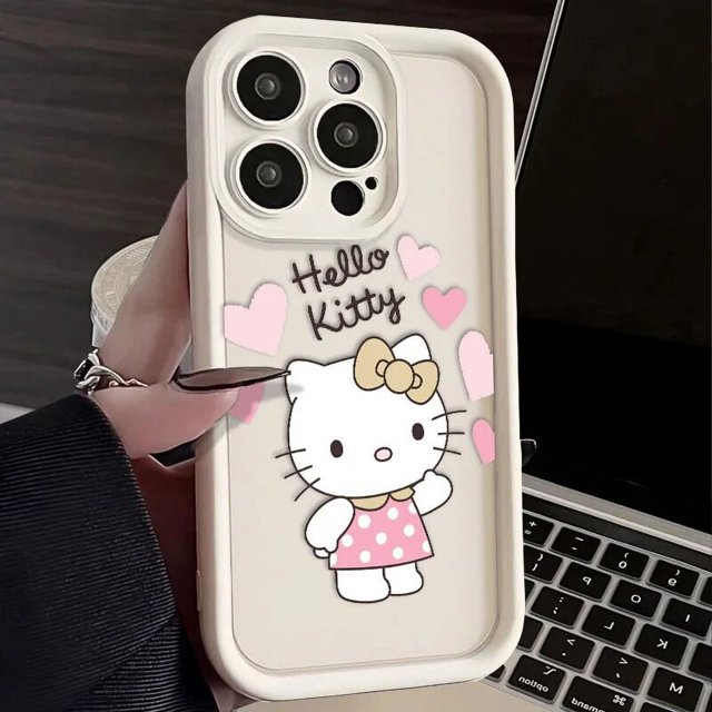 Hello kitty Kawaii Cat For iPhone 15 14 13 12 11 Pro Max XS Max X XR 7 8 Plus 6S 5S Liquid Eye Ladder Phone Case advanced