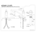 thumbnail image 4 of Kingston Brass KS3402TL Templeton 4" Single Handle Bathroom Faucet, Polished Brass, 4 of 4