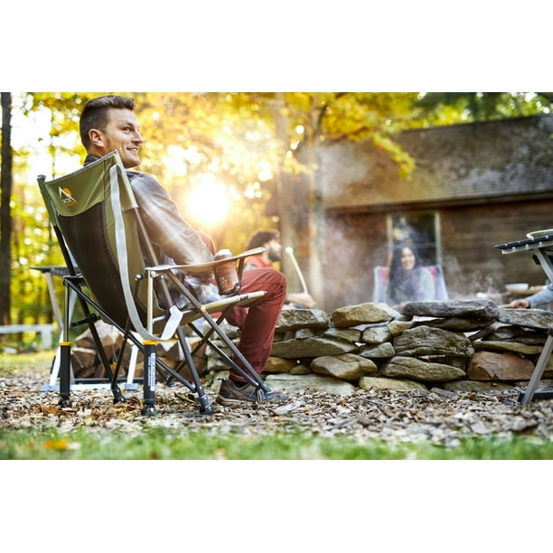 GCI Outdoor Comfort Pro Rocker Foldable Rocking Camp Chair, Loden