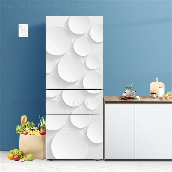 Gray White Flower Door Sticker 3D Wallpapers For Bedroom Kitchen Fridge Door Cover Self-adhesive Vin