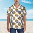 thumbnail image 2 of Pofeuu plaid Pumpkin Daisy Print Hawaiian Shirt for Men Sleeves Casual Button Down Summer Beach Dress Shirts T-Shirts,3X-Large, 2 of 7