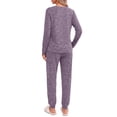 thumbnail image 3 of Fantaslook Womens Pajamas Sets Long Sleeve Matching Lounge Set Fall Travel Outfits Jogger Sweatsuits with Pocket Button Down Sleepwear, 3 of 9