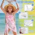 thumbnail image 5 of SEANATIVE Girls One-Piece Bathing Suit with Mesh Wrap Skirt Swimsuit Back Cutout Design Swimwear Trendy Swimsuits for Teen Kid Young Girls, Size 15-16, Pink Cherry Blossom, 5 of 7