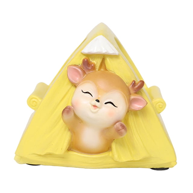 DOLITY Animals Vase Tabletop Flower Pot Home Garden Decor Fawn Yellow