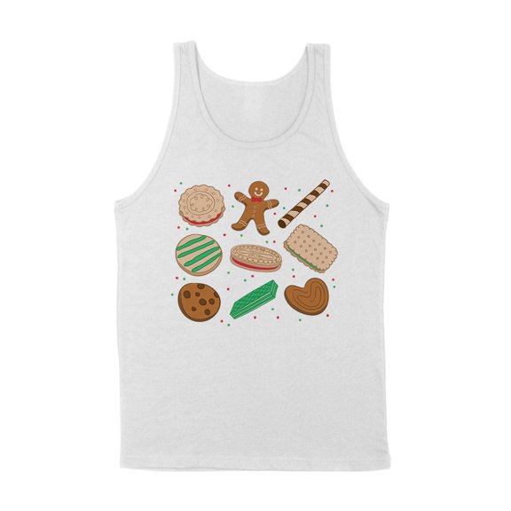 Christmas Cookie Grid Tank Top Unisex Large White