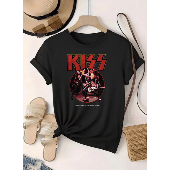 Kiss Band Funny Rock Music Graphic Design Fan Art Retro Style Unisex T-Shirt up to Size 5XL