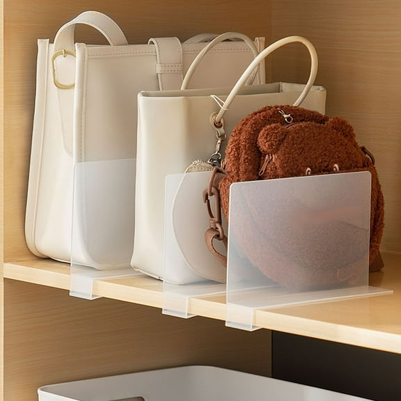 FRCOLOR  4 Pcs Partition Plate Shelf Dividers for Closet Stackable Transparent