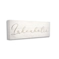 thumbnail image 3 of Stupell Industries Lakeaholic Shabby Chic Calligraphy Text Rustic Background Canvas Wall Art, 24 x 10, Design by Daphne Polselli, 3 of 5