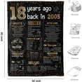 thumbnail image 3 of 18th Birthday Decorations for Girls Boys Happy Birthday Gifts for 18 Year Old Girls Boys Teen Girls Gifts Ideas for Daughter Sons Sister Bestie Soft Throw Blanket Back in 2005 - 60x50 Inch - Gold, 3 of 6