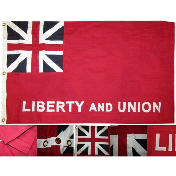3x5 Embroidered Sewn Liberty and Union Taunton 100% Cotton Flag Banner 2 Clips