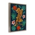 thumbnail image 4 of Stupell Industries Climbing Tiger Tropics Animals Painting Brown Floater Framed Canvas Art Print Wall Art, 17 x 21, 4 of 10