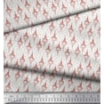 thumbnail image 3 of Soimoi Red polyester Crepe Fabric Arrow,Heart & Eiffel Tower Architectural Printed Fabric 1 Yard 52 Inch Wide, 3 of 3
