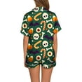 thumbnail image 3 of CONFREE Womens Halloween Pajamas Short Sleeve Cartoon Pumpkin Ghost Satin Sleepwear Tops Pants Hallowmas Pjs For Women Cozy Nightwear, 3 of 5