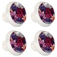 thumbnail image 2 of 4 Pcs Round White Knobs for Kitchen Cabinet Cupboard Dresser Bookcase Art Flowers Drawer Pulls Handles Home Decor, 2 of 8