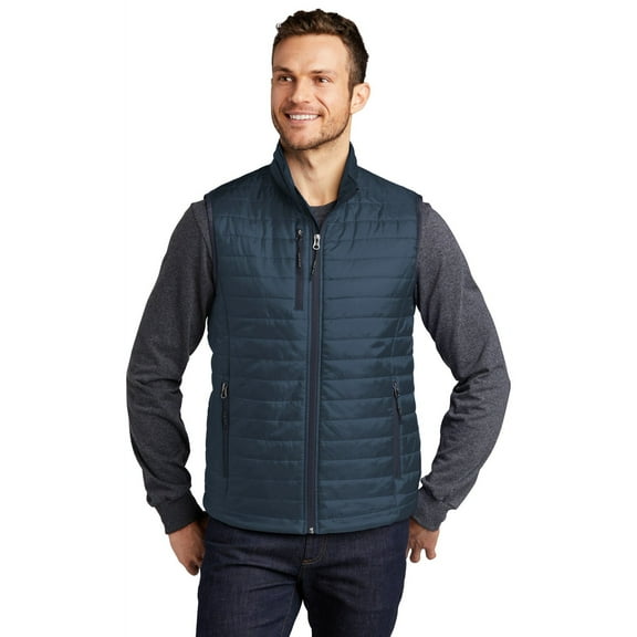 Port Authority J851 Packable Puffy Vest, Regatta Blue/ River Blue, XS
