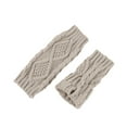 thumbnail image 5 of QQAMB Gloves for Women Hand Knit Fingerless Winter Wool Texting Gloves Mittens Warm Lined Stretchy Arm Warmers Mittens, 5 of 5