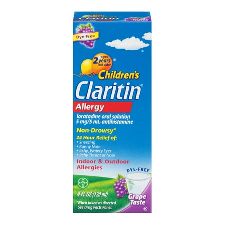 Children's Claritin 24 Hour Non-Drowsy Allergy Relief Grape Syrup, 4 Fl Oz