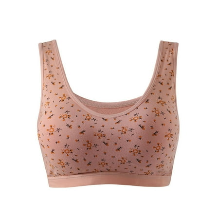 

Baywell Women s Floral Print Sleep Bras Workout Sports Bra with Removable Pads Comfortable Activity Sports Bras Pink 80/36CD-100/44ABCD