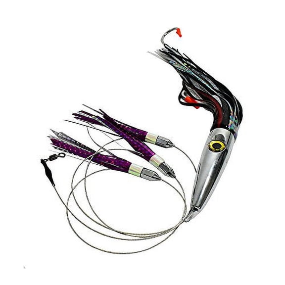 High Speed Daisy Chain Savage 15" Wahoo Lure - 16oz Head Black Red - Mahi, Tuna Lure