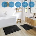 thumbnail image 5 of Nestl Bathroom Rugs, Machine Washable Bath Mats For bathroom Floor Rugs, Nonslip Backing Rubber Bath Rug, Black, 5 of 6