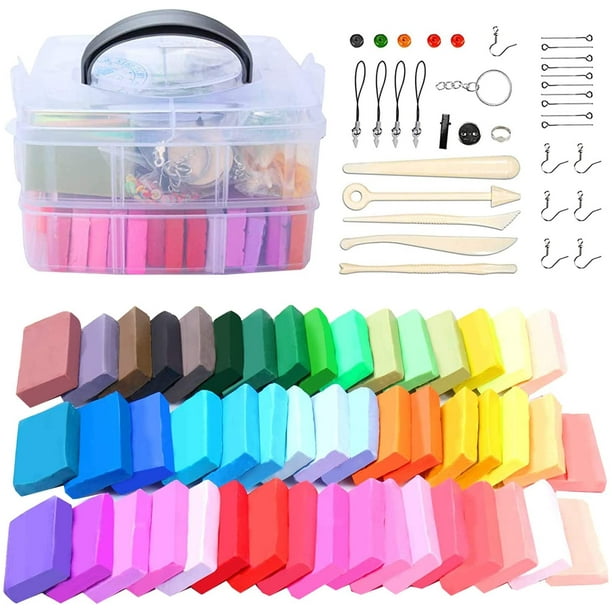 50 Colors Polymer Clay Oven Bake Clay Nontoxic Modeling Clay DIY Soft Craft  Clay Set with Sculpting Tools and Accessories in Storage Box for Kids 