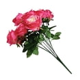 thumbnail image 3 of Ramo de rosas artificiales simulación floral decoración de la mesa de oficina en casa centro de mesa rosa falsa, rosa roja kenally HA7033-06B, 3 of 5