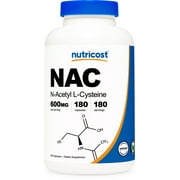 Nutricost NAC (N-Acetyl L-Cysteine) 600mg, 180 Capsules - Non-GMO, Gluten Free Supplement