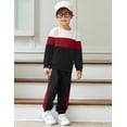 thumbnail image 2 of Arshiner Boys 2Pcs Color Block Sweatshirt & Casual Pants Fall Winter Outfits Set, 2 of 6