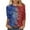 Multicolor#4, variant on Feancey Fourth of July Shirts for Women Plus Size 3/4 Sleeve Tops Independence Day USA Flag Print T-Shirt Summer Casual Loose Patriotic Tee Limited Time Sales Today Multicolor 3XL