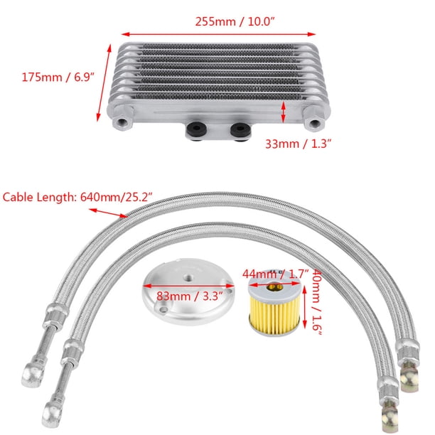 Kit de sistema de radiador de refrigeración de aceite de motor, enfriador de aceite de motocicleta de 125ml para Suzuki 125CC 150CC 200CC