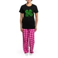 thumbnail image 4 of CafePress - Lucky 4 Leaf Clover Irish Women's Dark Pajamas - Women's Short Sleeve Print T-Shirt and Pants Dark Cotton Pajama Set, 4 of 7