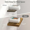 thumbnail image 3 of 12" Deep Floating Shelves for Wall - 12 x 16 inch Book Shelf Bathroom Bedroom Kitchen Living Room Hanging Bookshelf Farmhouse Set of 3, Brown (026-40BN3), 3 of 8