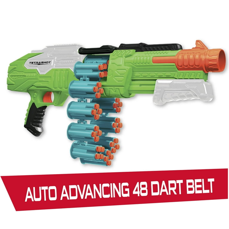 nerfセット Tetrashot Green & White Dart Blaster W/ 98 Accu-Blast Darts
