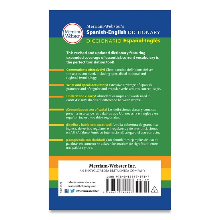 Spanish-English Dictionary, Paperback, 928 Pages Spanish-English Dictionary, Paperback, 928 Pages