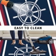 thumbnail image 5 of Navy Blue Red Stripe Outdoor Rug for Patio/Deck/Porch, Non-Slip Large Area Rug 5 x 8 Ft, Coastal Nautical Rudder Farmhouse Indoor Outdoor Rugs Washable Area Rugs, Reversible Camping Rug Carpet Runner, 5 of 8