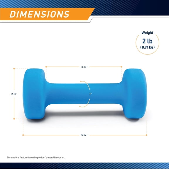 Colored Neoprene Dumbbell (Sold in Singles or Set) Hand Weights, Exercise Free Weights for Home Gym
