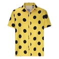 thumbnail image 4 of JWZUY Men's Polka Dot Print Casual Shirt Short Sleeve Summer Casual Button Down Shirts Yellow XXL, 4 of 7